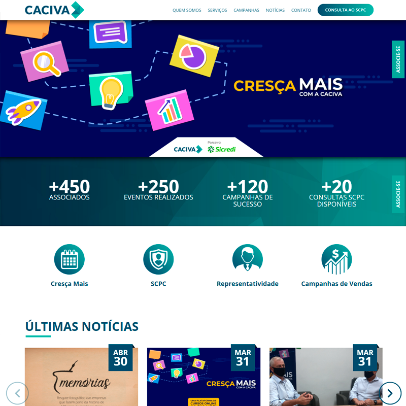 Site institucional No Ar: Caciva